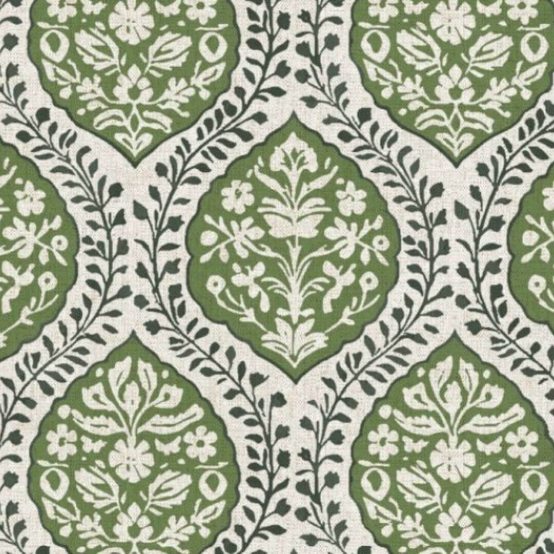 Delhi Sage Block Print Drum Lampshade