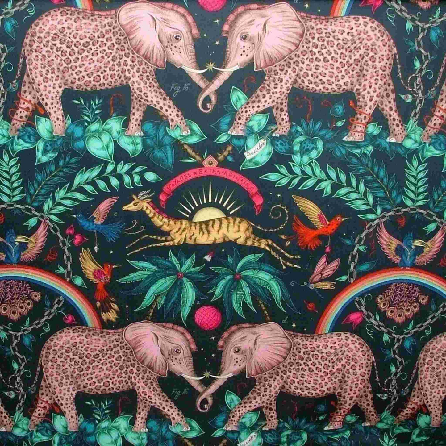 Emma J Shipley zambezi Drum Lampshade showing fabric pattern