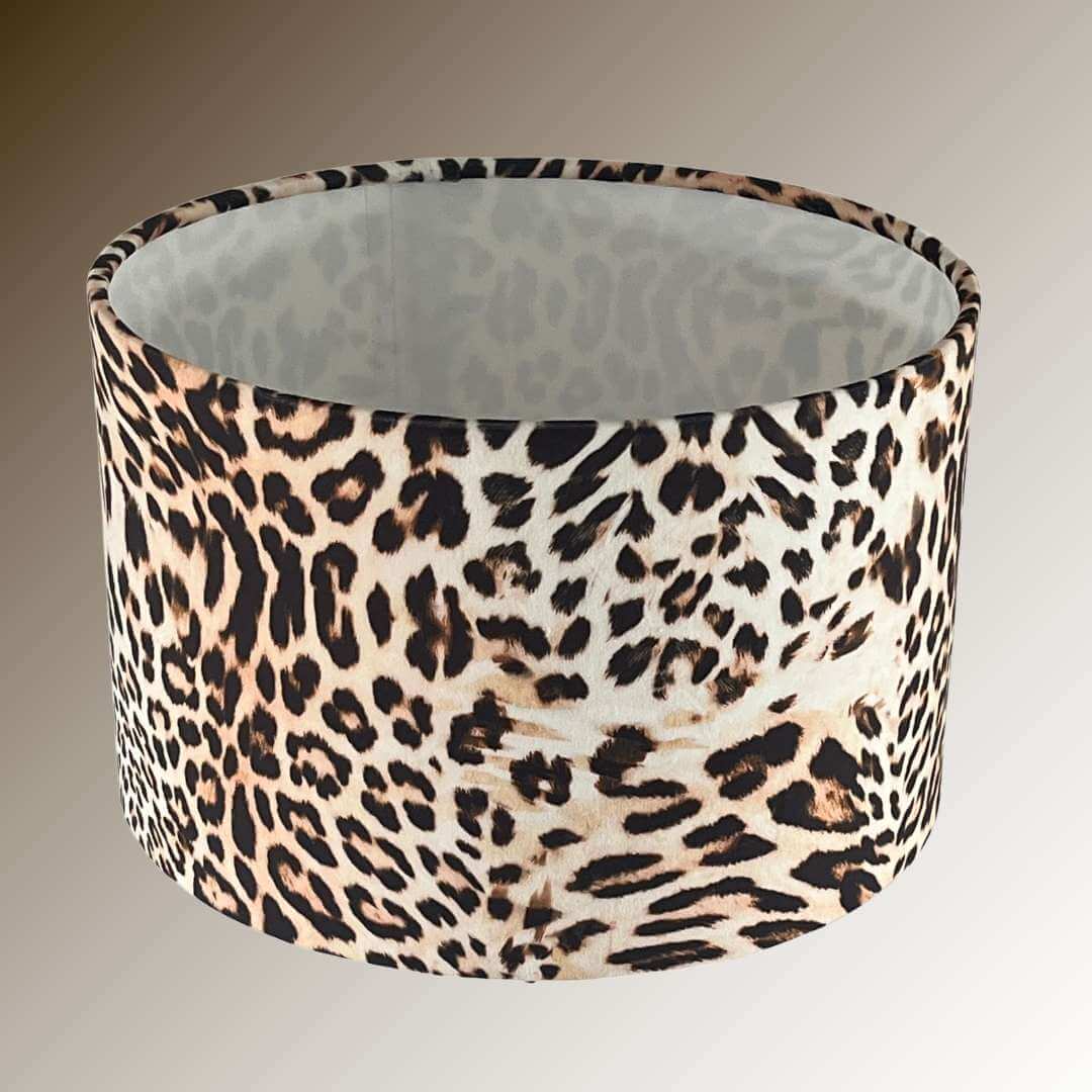 Leopard Print Velvet drum lampshade