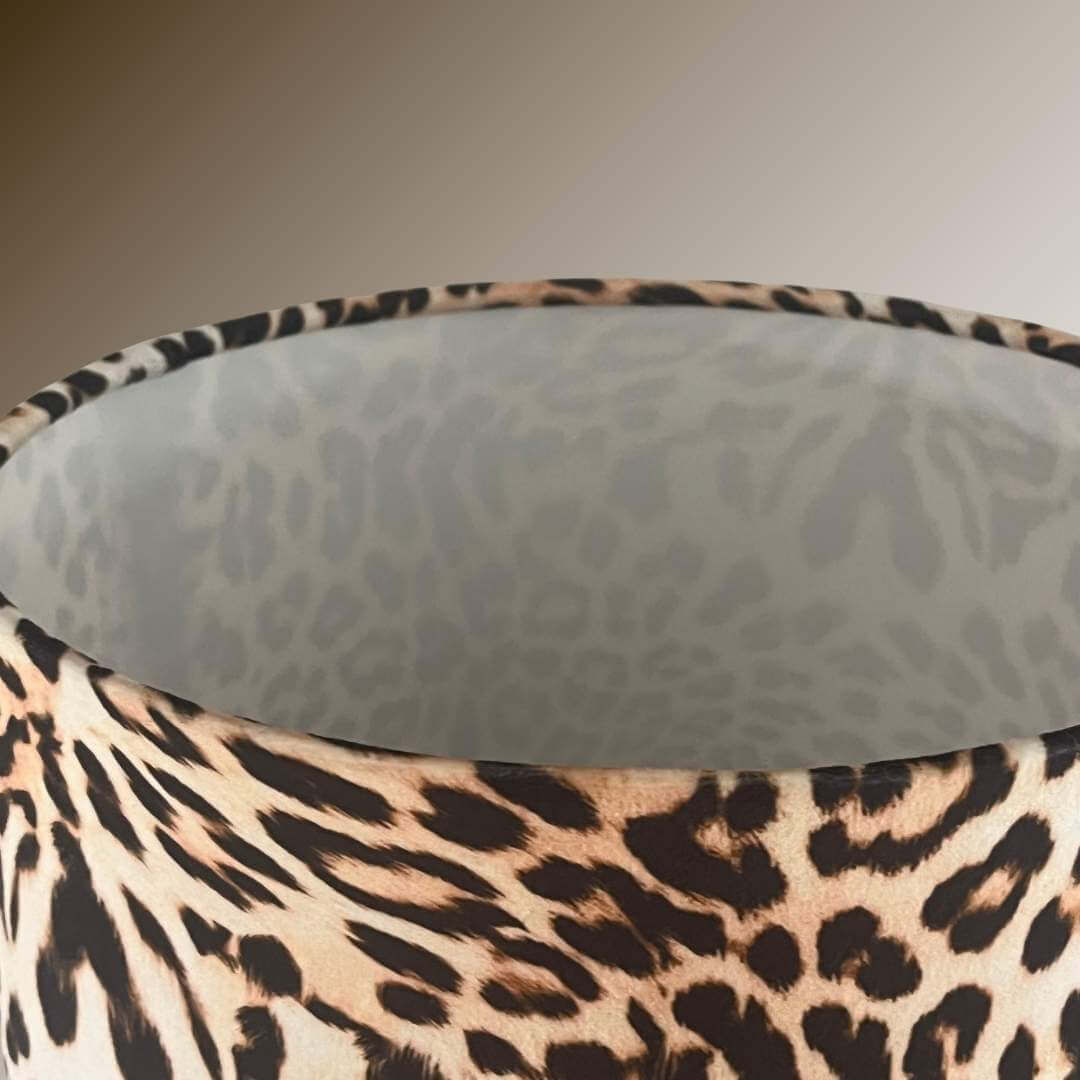 Leopard Print velvet drum lampshade top view