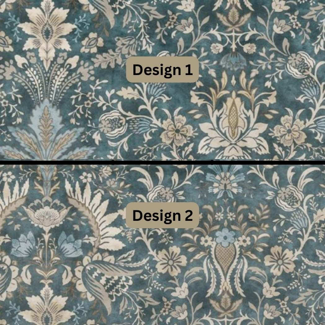 Art Nouveau style Blue Velvet Drum Lampshade - design placement illustration