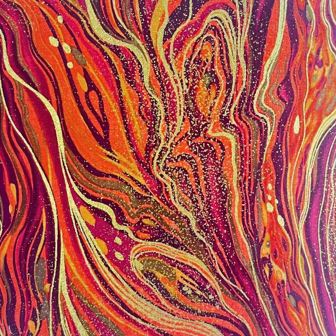 palazzo liquid marble fabric close up