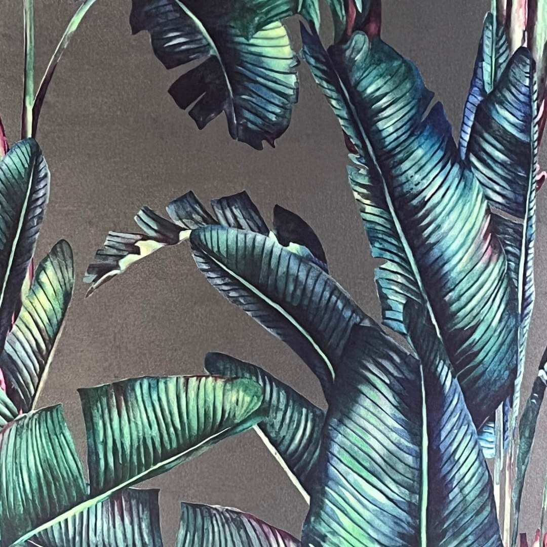 Tropical-palm-leaves-drum-lampshade-fabric