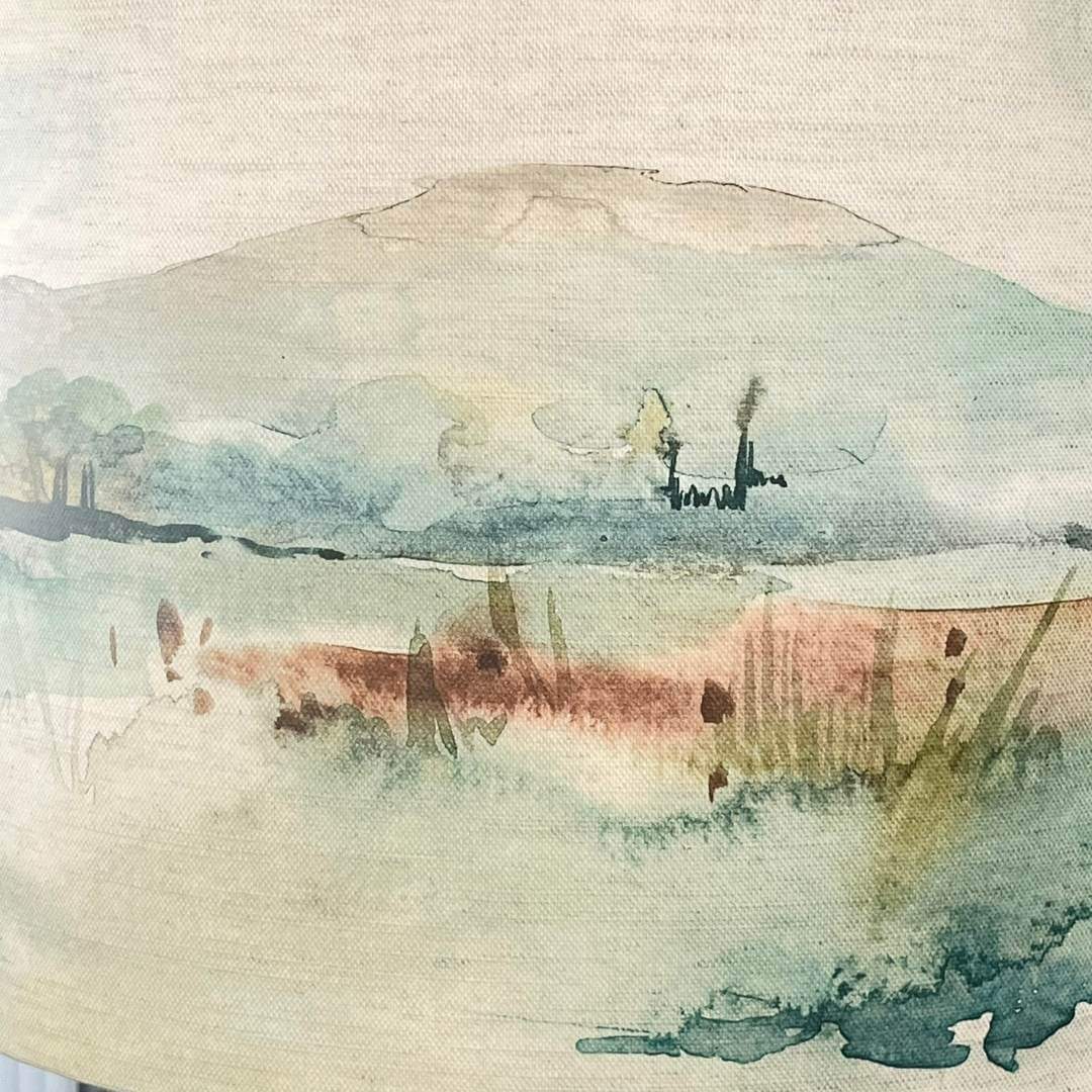 Voyage Maison Russet Shores Drum lampshade close up of fabric