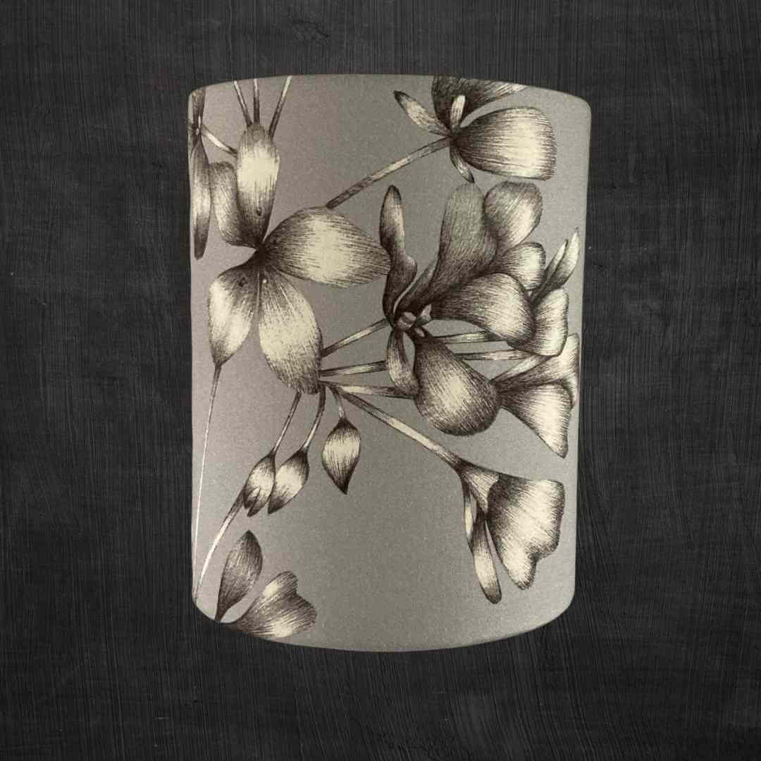 Space Saving Tall Drum Lampshade with Florals & Pink Hummingbirds Harlequin Amazillia