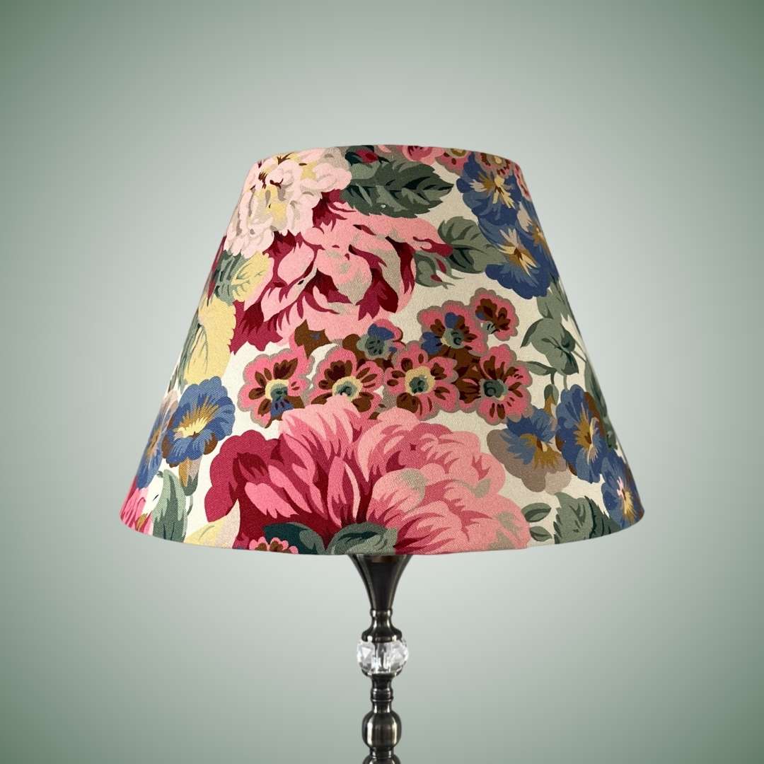 Empire style lampshade with a bold floral design by Sanderson