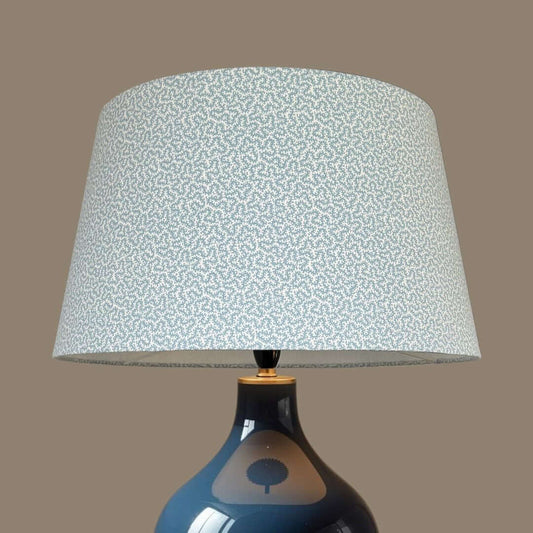 Empire conical lampshade in Ian Sanderson Petra fabric in Chalk Blue