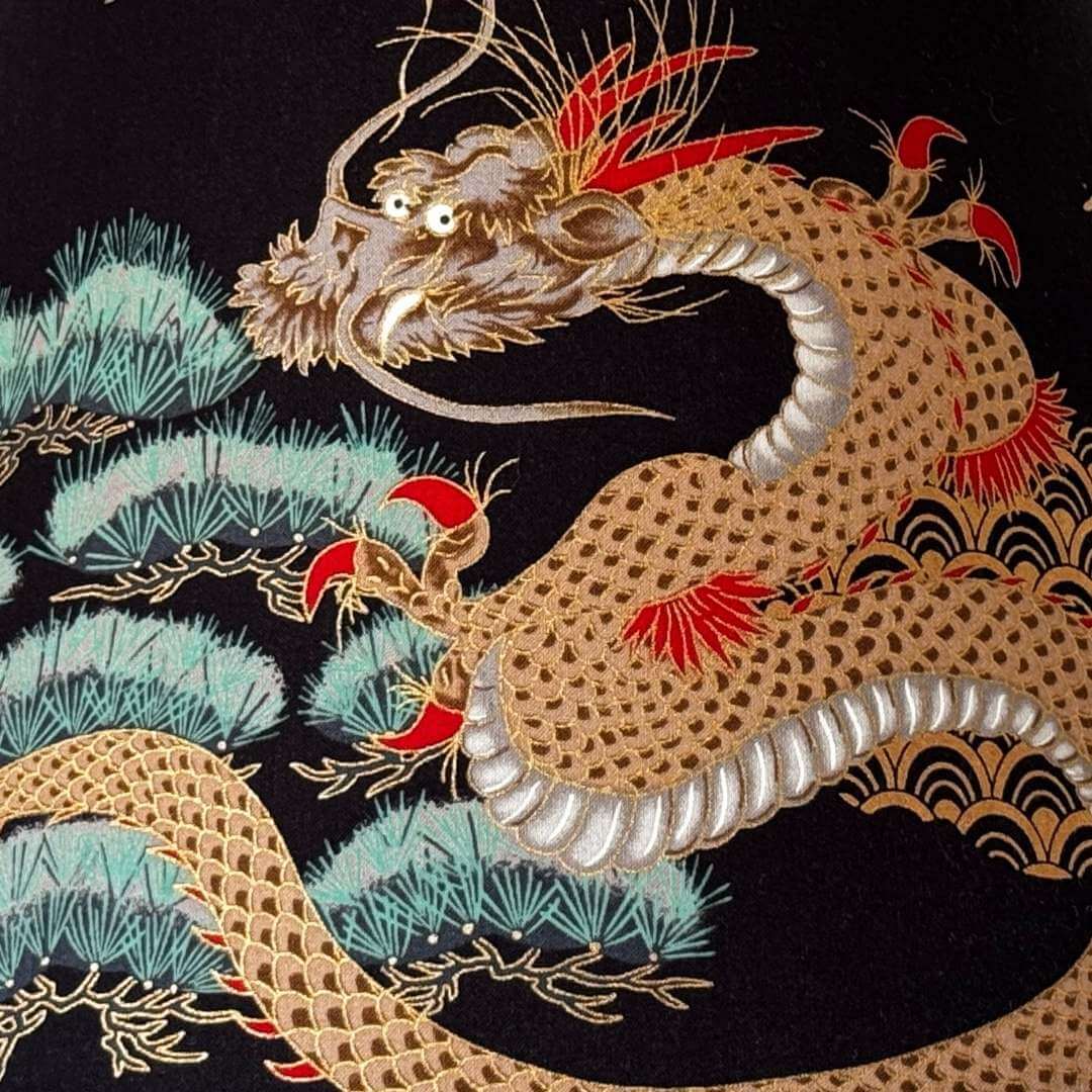 Japanese Golden Dragon Empire / Conical Lampshade
