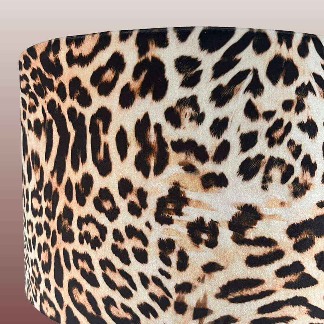 Leopard Print velvet drum lampshade 