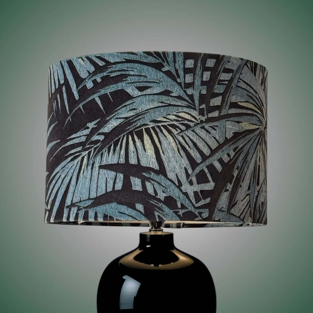 Linwood Velvet Butterfly Palm Lago Drum Lampshade  - Reduced Price