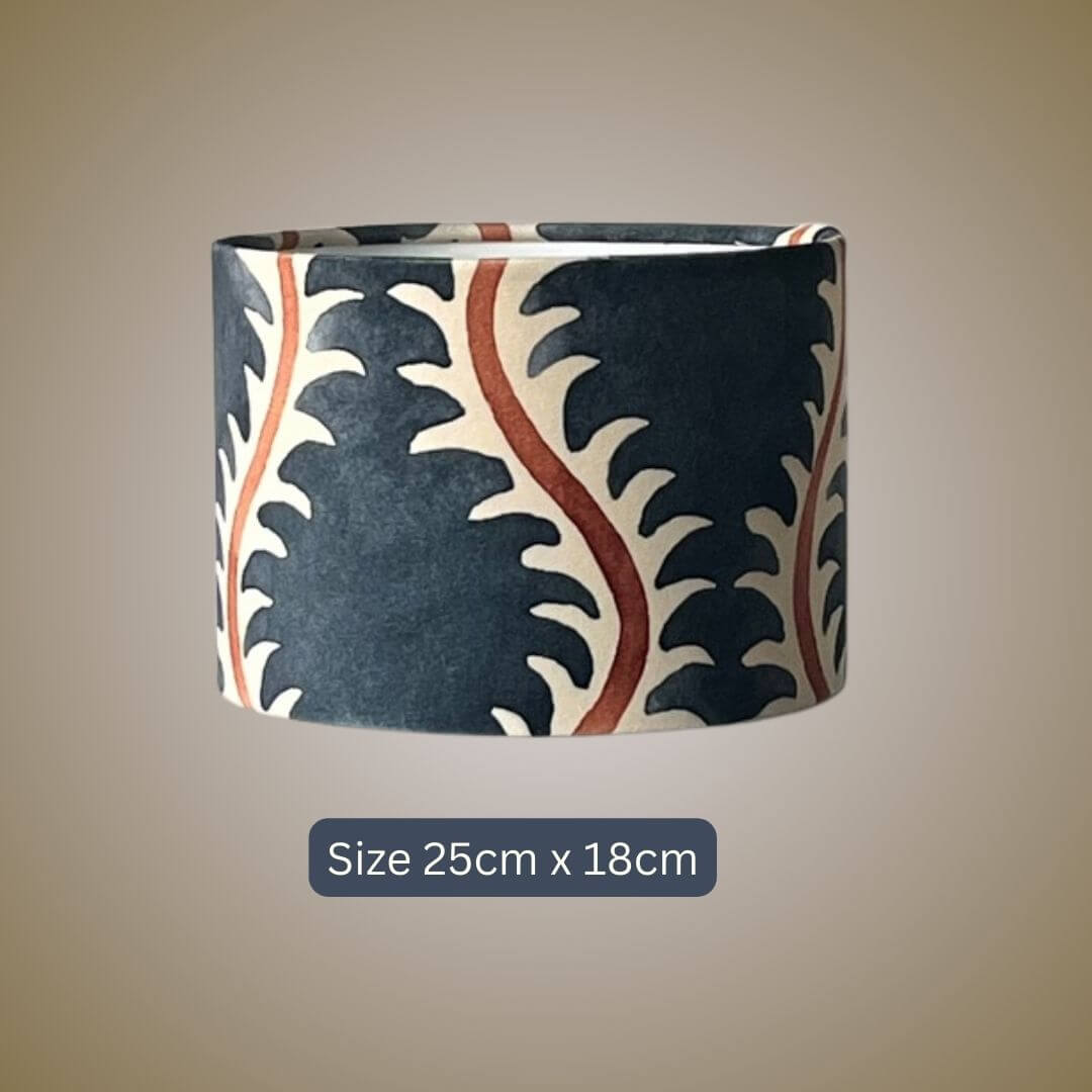 Linwood Helter Skelter lampshade in ink velvet small size