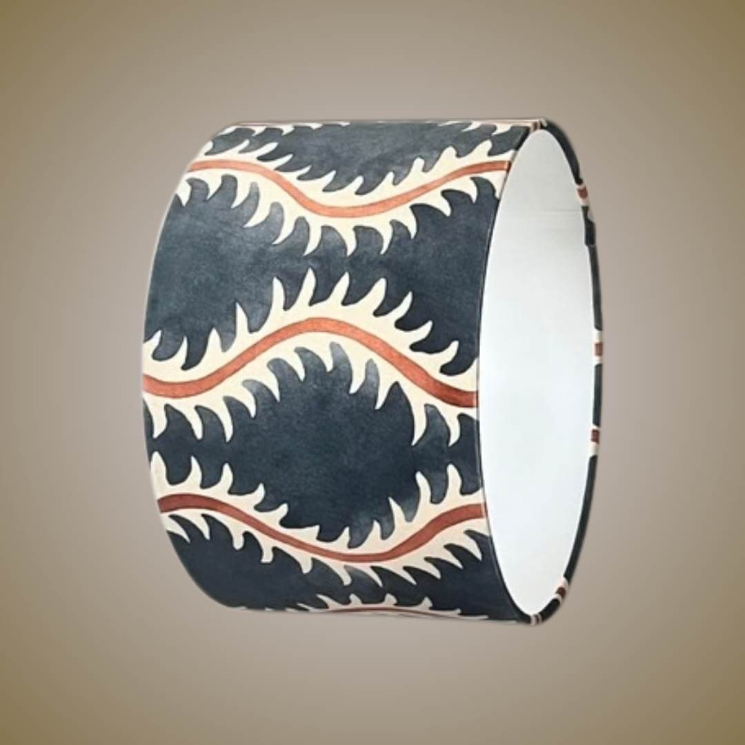 Linwood Helter Skelter lampshade in ink velvet 