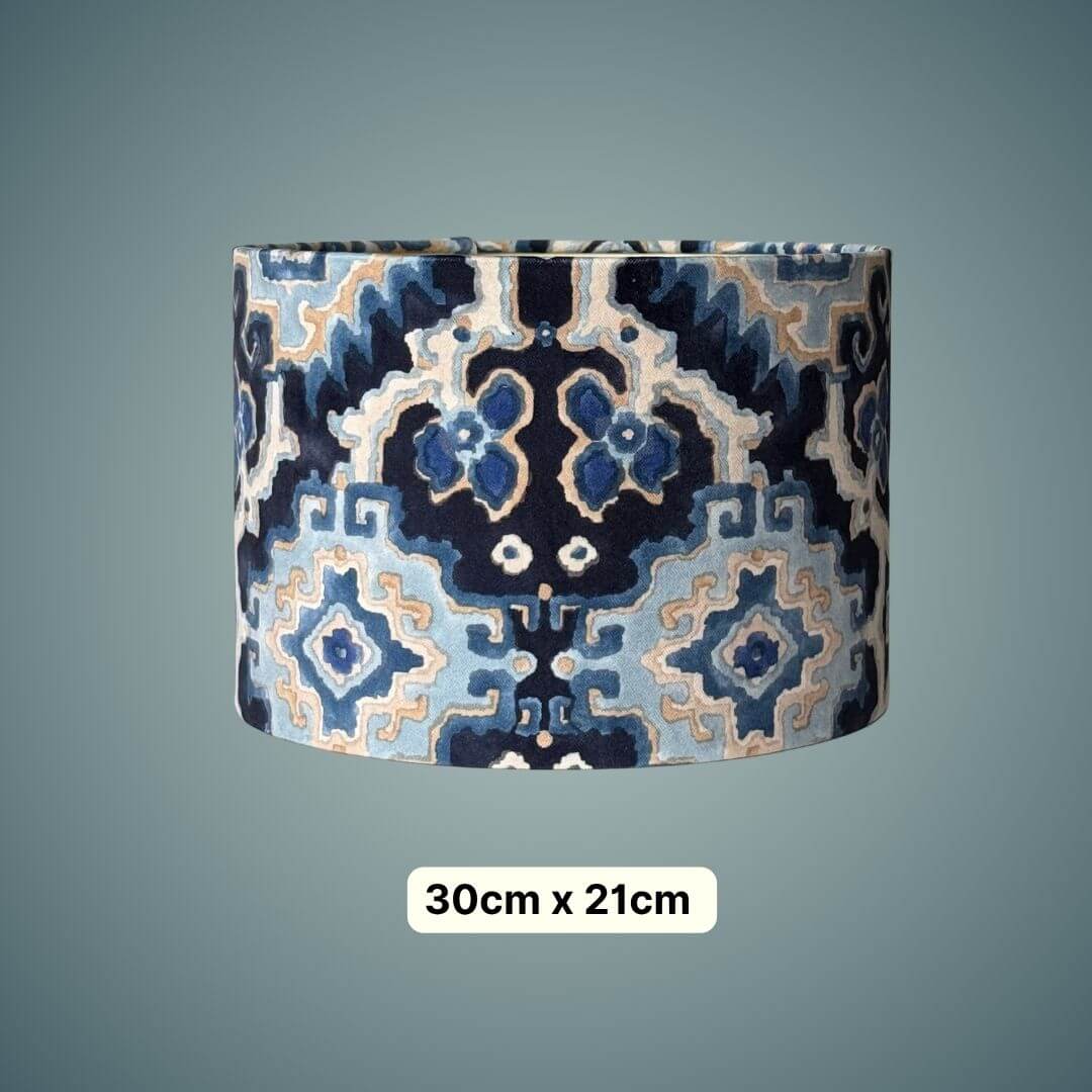 Linwood Kami Indigo Drum Lampshade in 30cm size