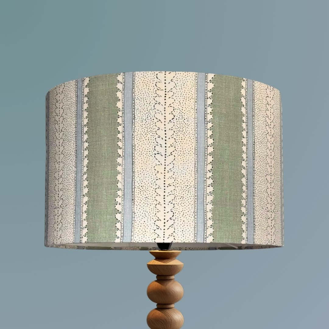 Luxury Linwood Dimity Drum Lampshade in Eucalyptus