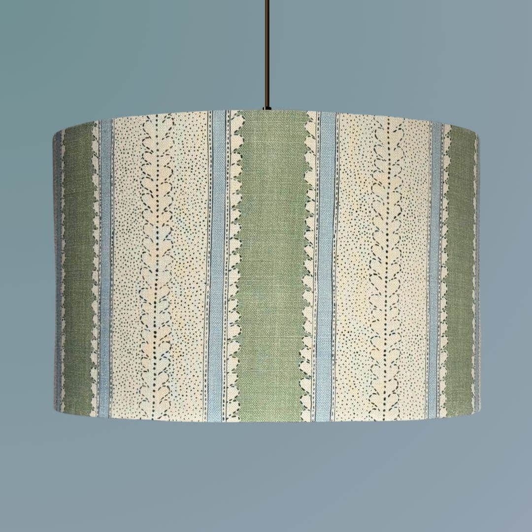 Luxury Linwood Dimity Drum Lampshade in Eucalyptus