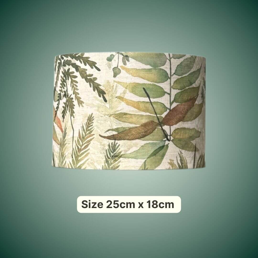 Voyage Maison Elowen drum lampshade with ferns and leaves 