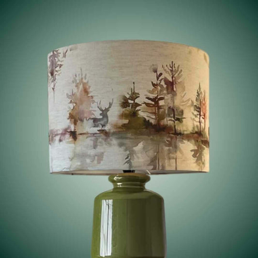 Drum lampshade in Voyage Maison Wilderness fabric in plum